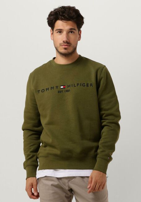 Donkergroene TOMMY HILFIGER Sweater TOMMY LOGO SWEATSHIRT - large