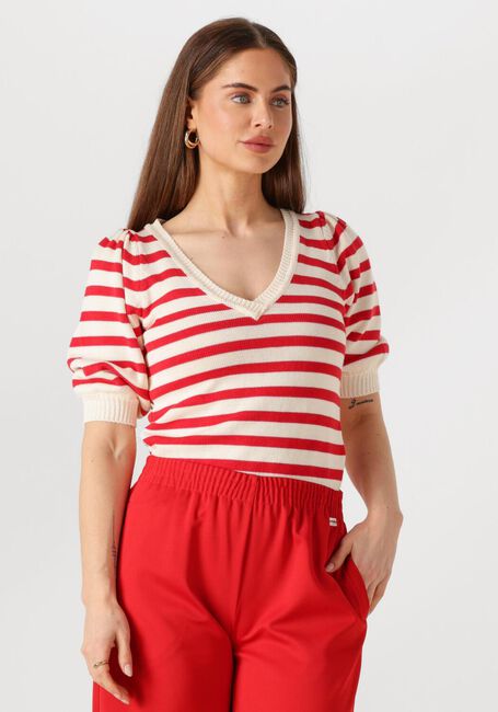 POM AMSTERDAM Pull STRIPED SCARLET en rouge - large