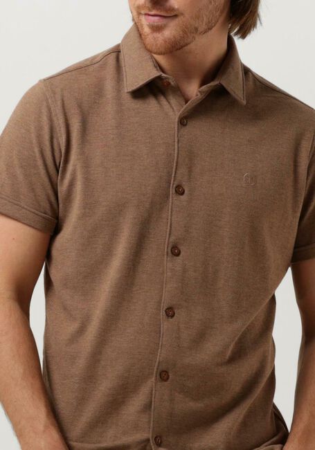Bruine DSTREZZED Casual overhemd KIRK SHIRT MELANGE PIQUE SS - large