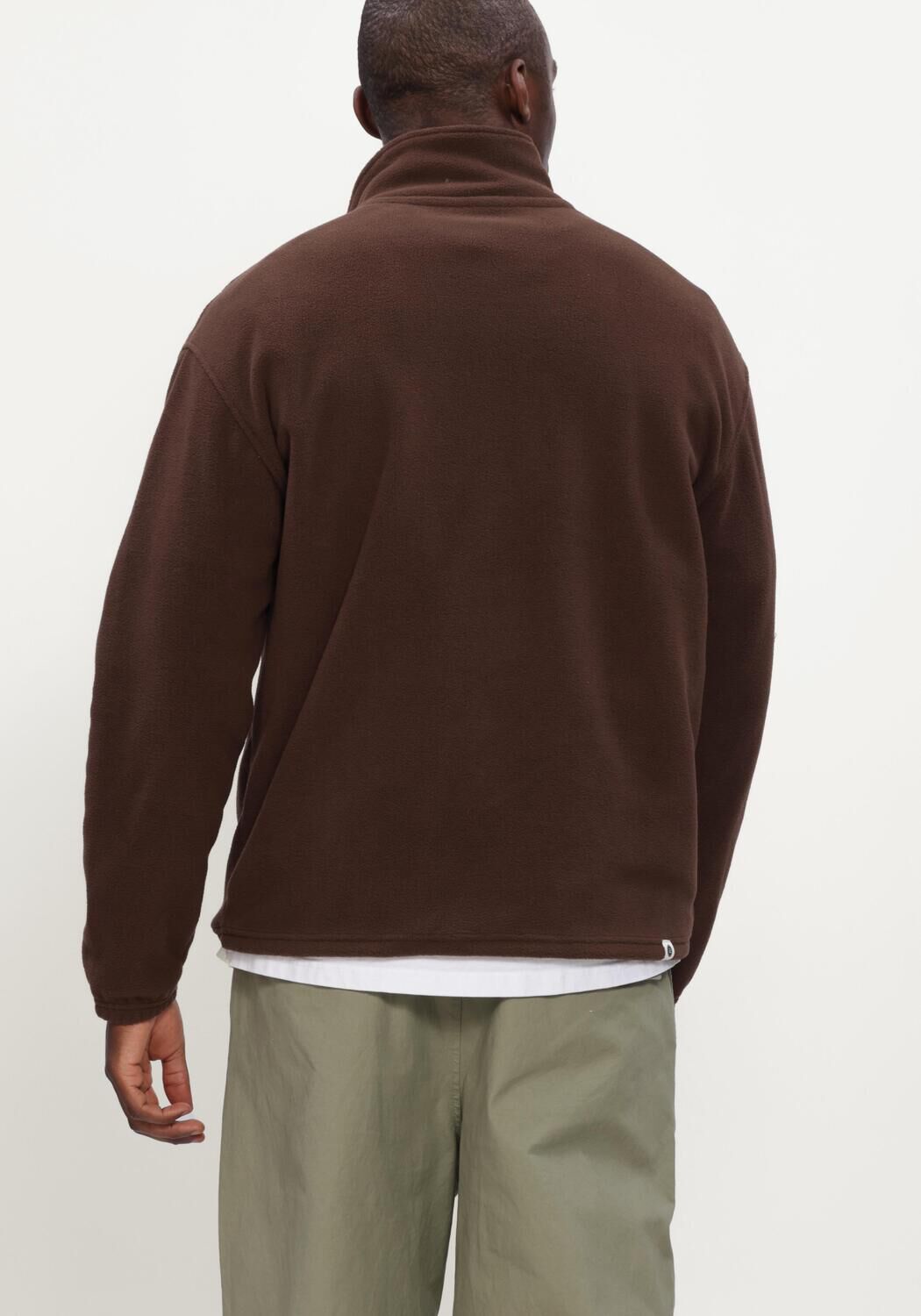 ANERKJENDT Pull AKTONI FLEECE HALF ZIP SWEAT en marron - large