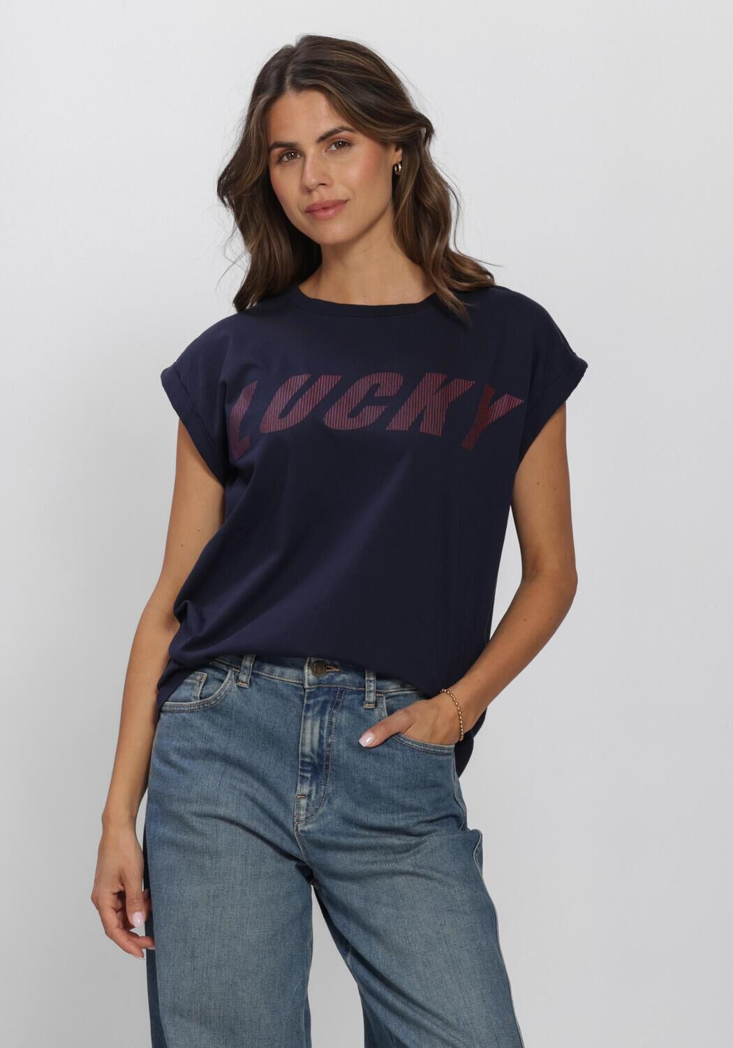 BY-BAR T-shirt TOBI STRIPED SPEED TOP Bleu fonc&eacute; - large