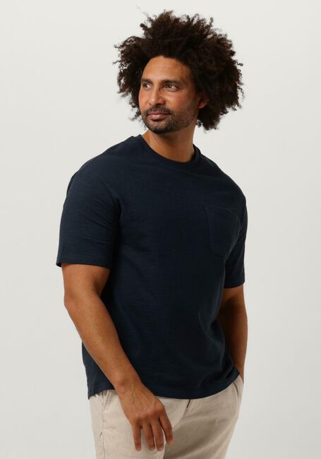 SELECTED HOMME T-shirt SLHLOOSSAUL SLUB SS O-NECK TEE Bleu foncé - large