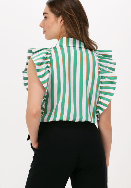 ACCESS STRIPED SHIRT WITH RUFFLE SLEEVES Blouses en vert - large