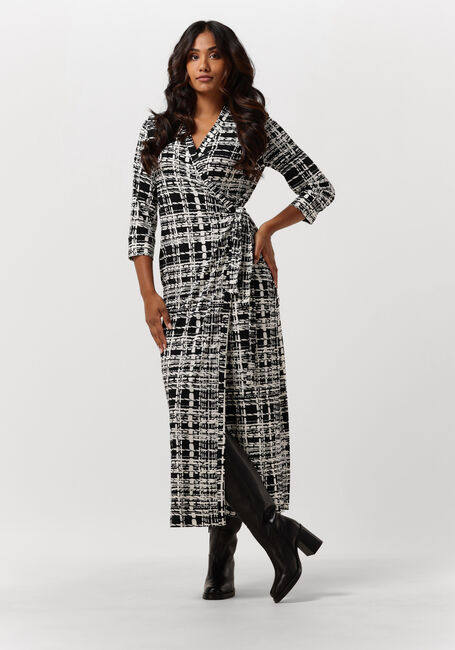 VANILIA Robe maxi DUO CHECK WRAP DRESS en noir - large