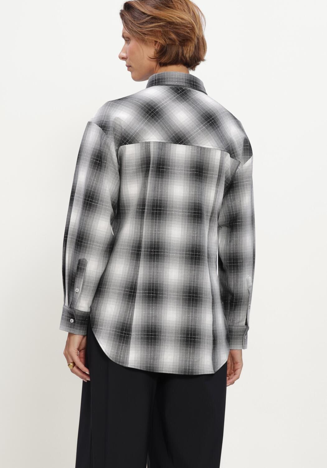 STUDIO ANNELOES Tally check blouse Blouses en gris - large