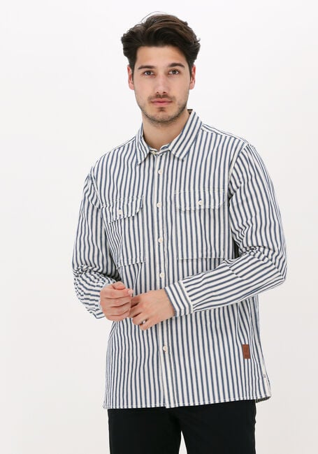 SCOTCH & SODA Chemise décontracté INDIGO STRIPED 2-POCKET REGULA Bleu foncé - large