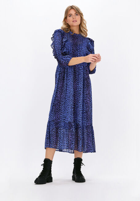 Blauwe LOLLYS LAUNDRY Midi jurk CANA DRESS - large