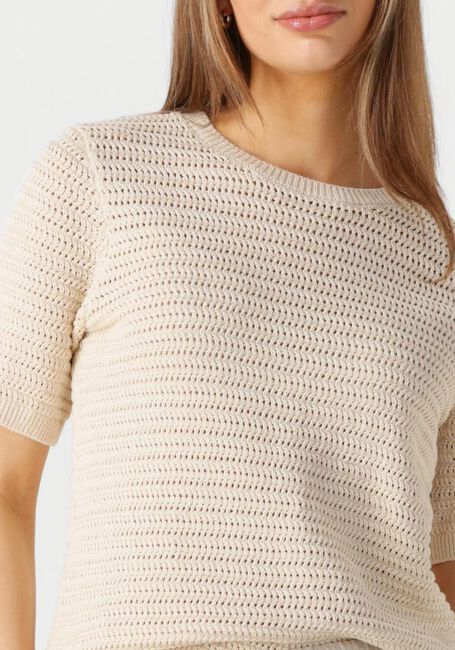 SELECTED FEMME T-shirt SLFVINNA SS STRUCTURE KNIT O-NECK Écru - large