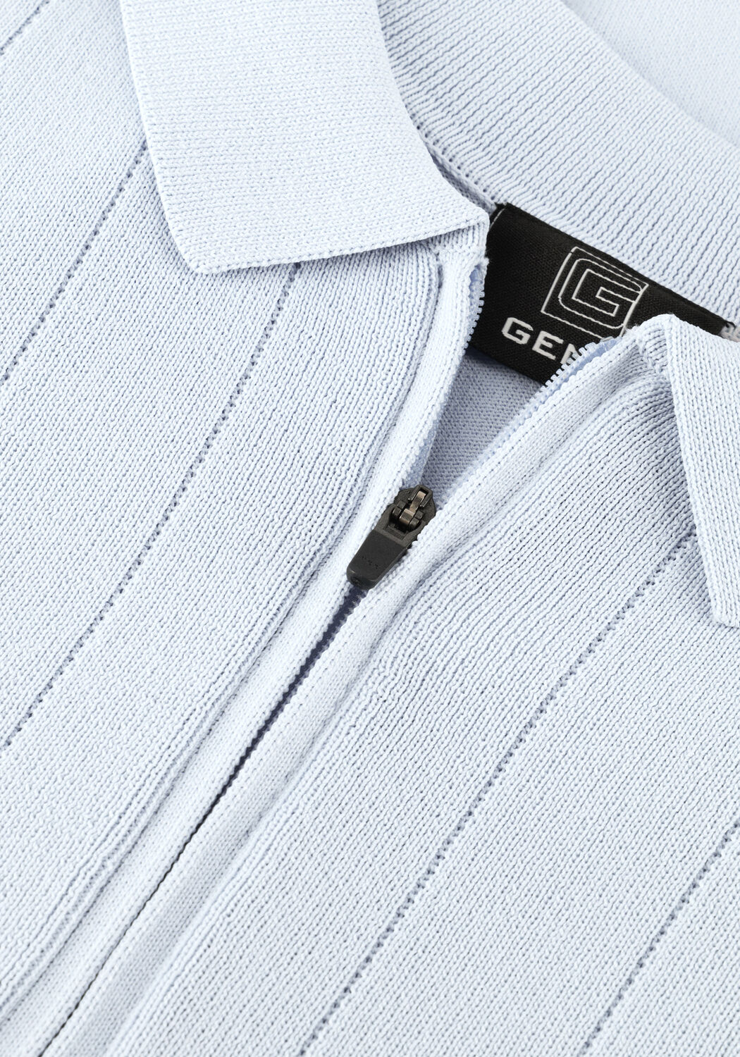 GENTI Polo POLO ZIP SS 1260 Bleu clair - large