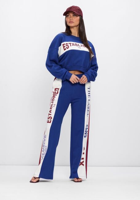 Blauwe ALIX THE LABEL Sweater LADIES KNITTED LOGO TAPE SWEATER - large