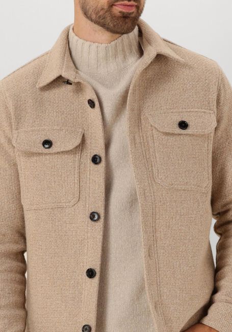 PROFUOMO Surchemise OVERSHIRT STRUCTURE en beige - large