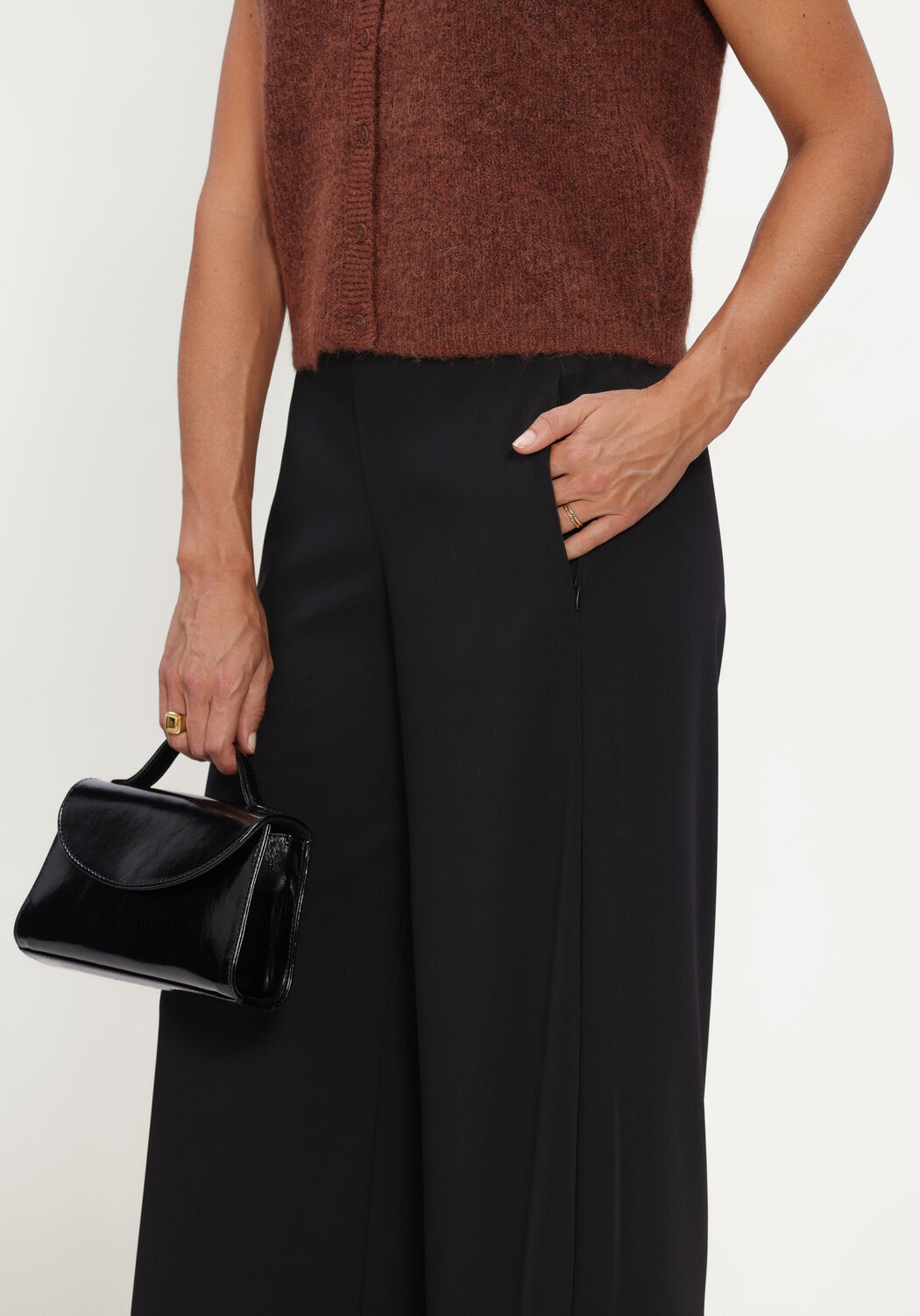 Zwarte MAC Culottes 0231L FLOATING CREPE - large