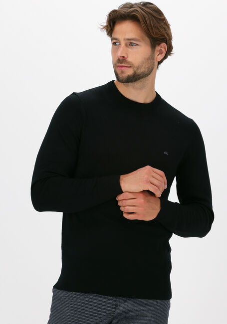 CALVIN KLEIN Pull SUPERIOR WOOL CREW NECK SWEATE en noir - large