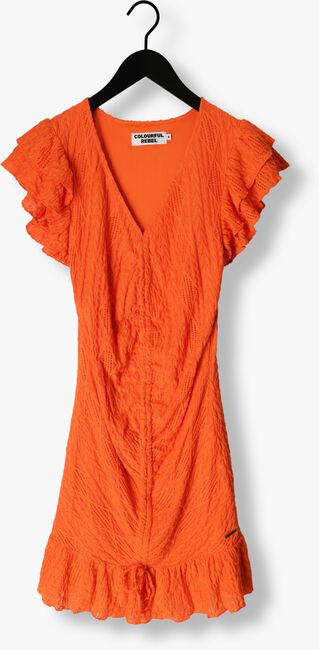 Oranje COLOURFUL REBEL Mini jurk ZORAH BRODERIE DRESS - large