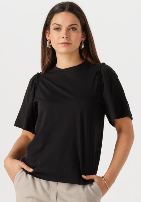 SELECTED FEMME T-shirt SLFPENELOPE 2/4 RUFFLE TEE en noir - large