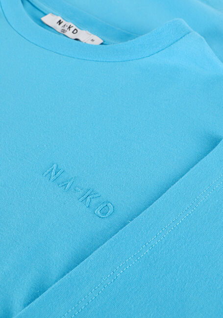 NA-KD T-shirt ORGANIC LOGO OVERSIZED TEE en bleu - large