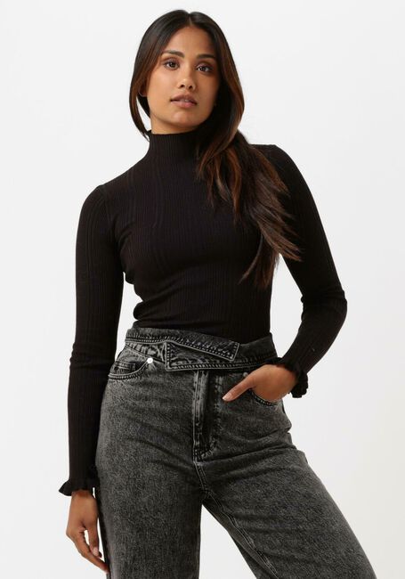 Zwarte SCOTCH & SODA Trui RIBBED MOCK NECK PULLOVER - large