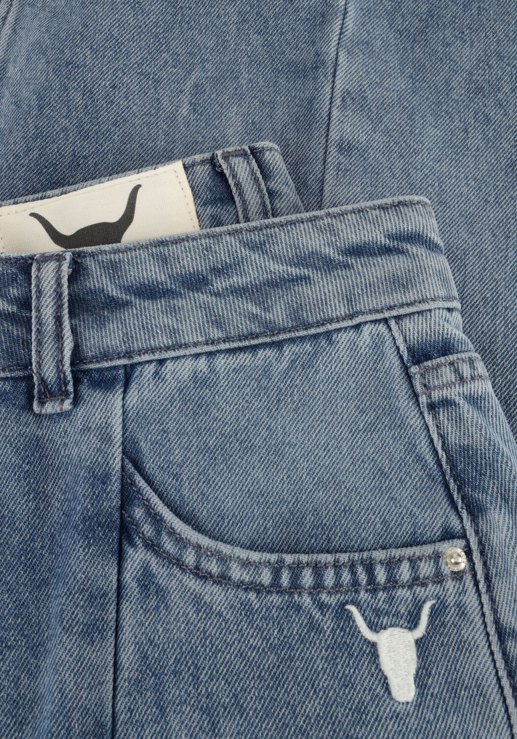 Blauwe ALIX THE LABEL Wide jeans LADIES WOVEN SOFT DENIM WIDE LEG PANTS - large