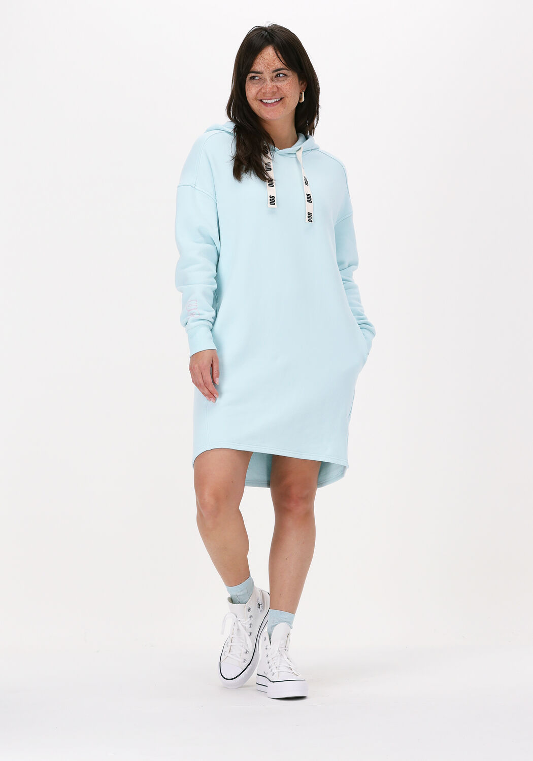 ugg mini robe w aderyn hoodie dress bleu clair