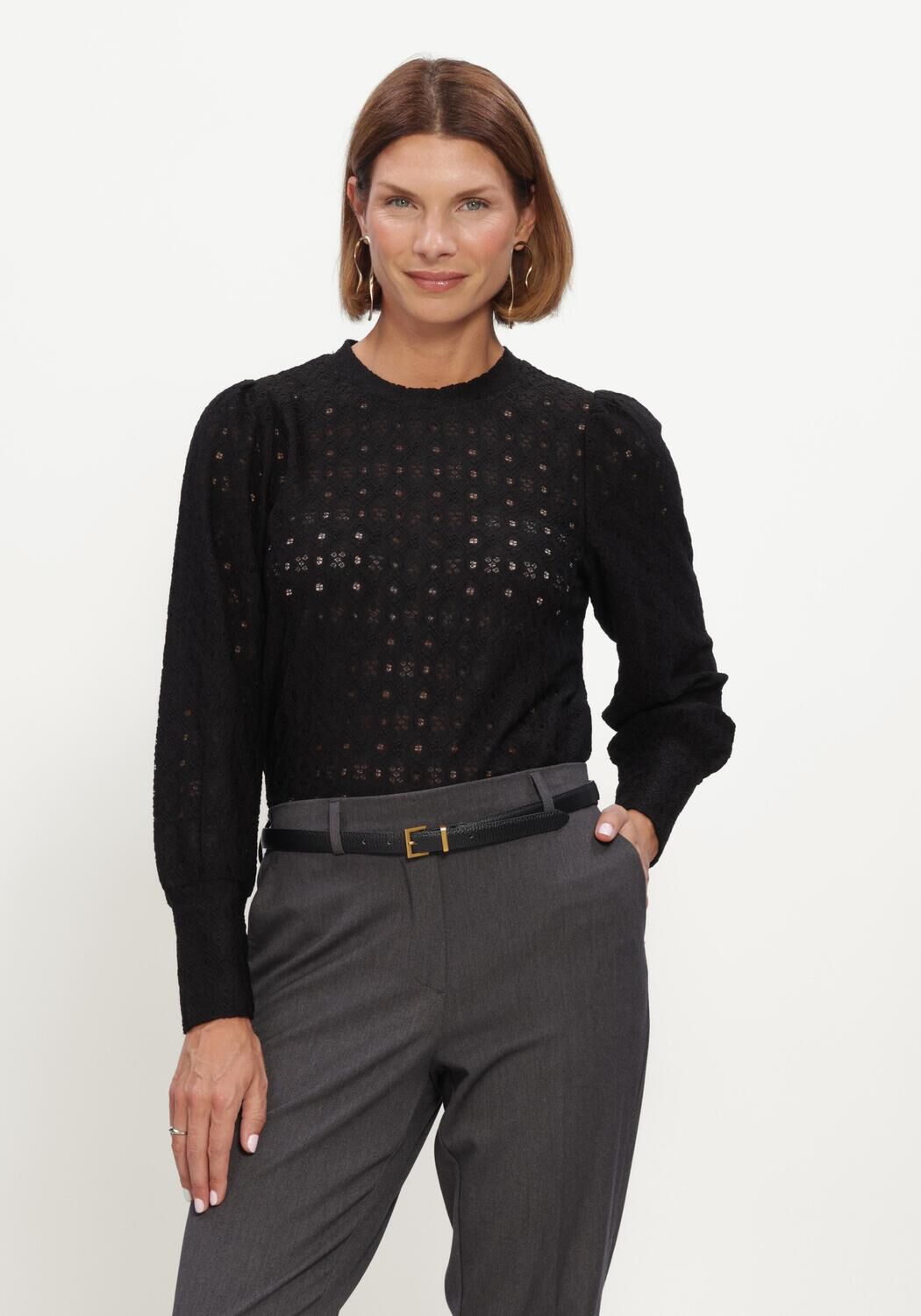 OBJECT Pull OBJLAILA L/S RE TOP NOOS en noir - large