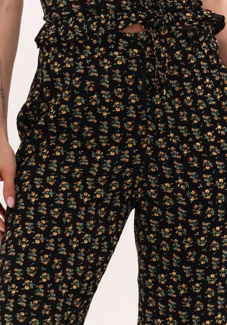 COLOURFUL REBEL Pantalon DIANA SMALL FLOWER HIGH RISE STRAIGHT PANTS en noir - large