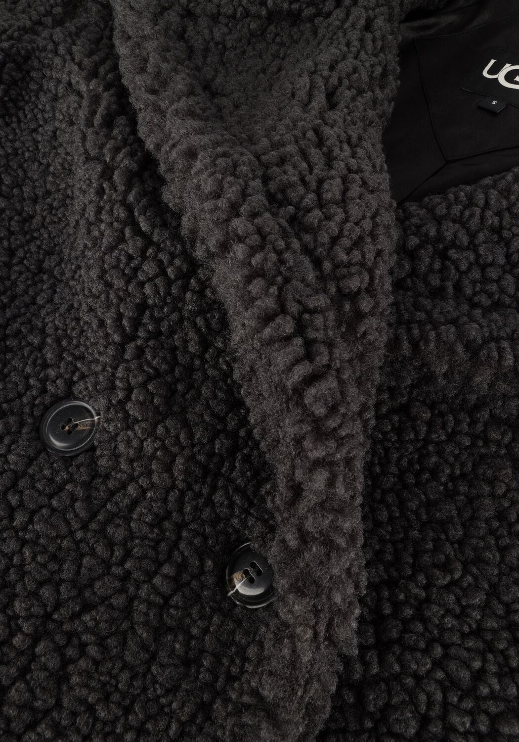 Zwarte UGG Teddy jas GERTRUDE SHORT TEDDY COAT - large