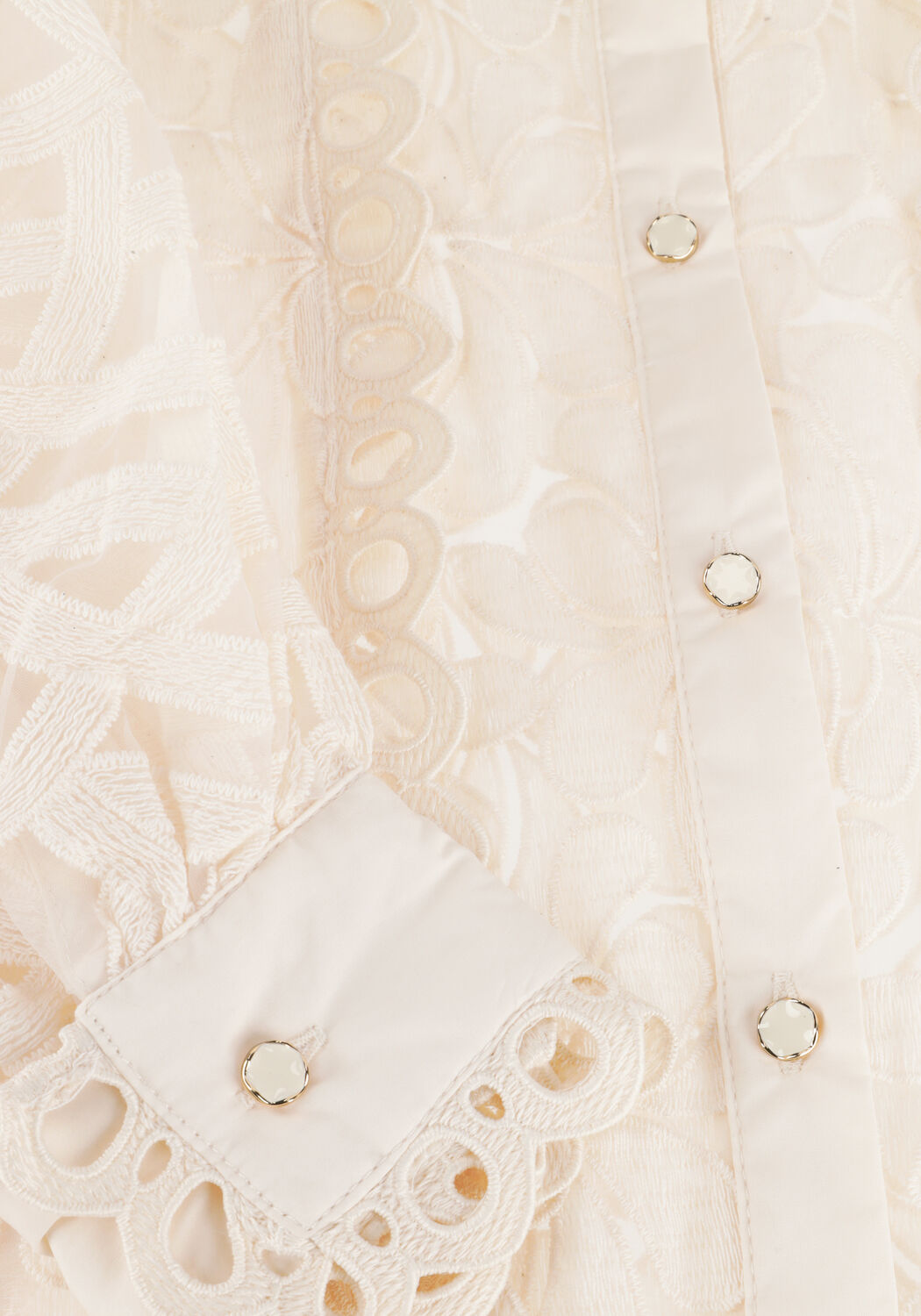 Witte SUMMUM  BLOUSE LACE ORGANZA - large