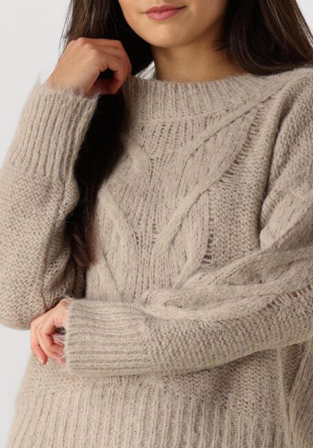 SUMMUM Pull SWEATER BIG CABLE KNIT en beige - large