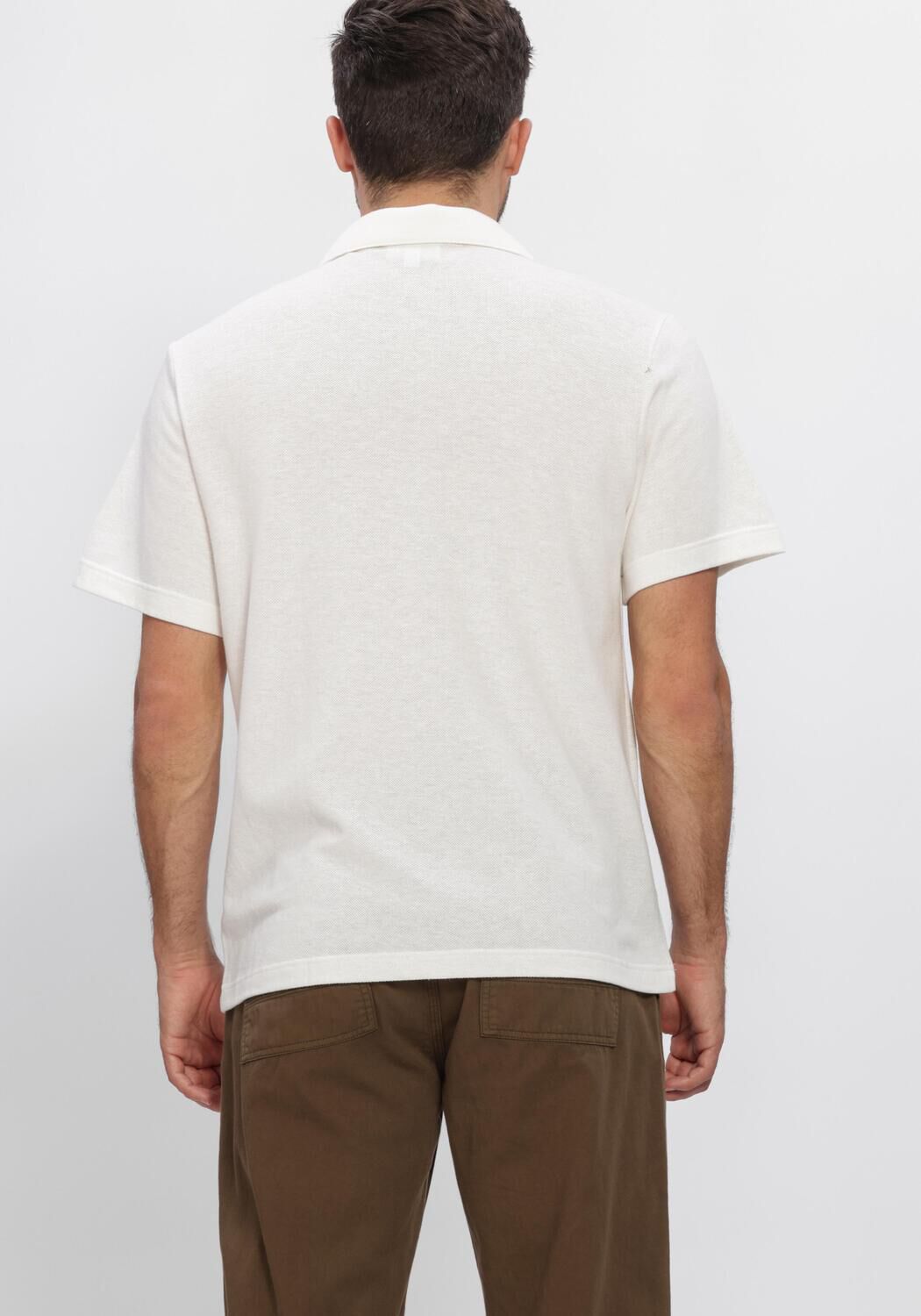 LACOSTE Polo CLASSIC FIT OPEN NECK COTTON LINEN BLEND POLO &Eacute;cru - large
