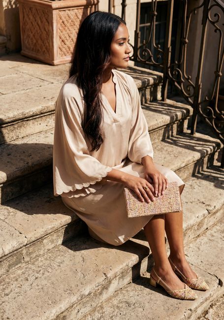 BRUUNS BAZAAR Mini robe WECKIABBWENDISA DRESS Cr&egrave;me - large