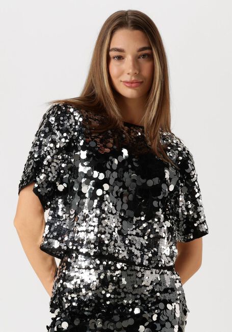 SELECTED FEMME Haut SLFTANA 3/4 SEQUINS TOP en argent - large