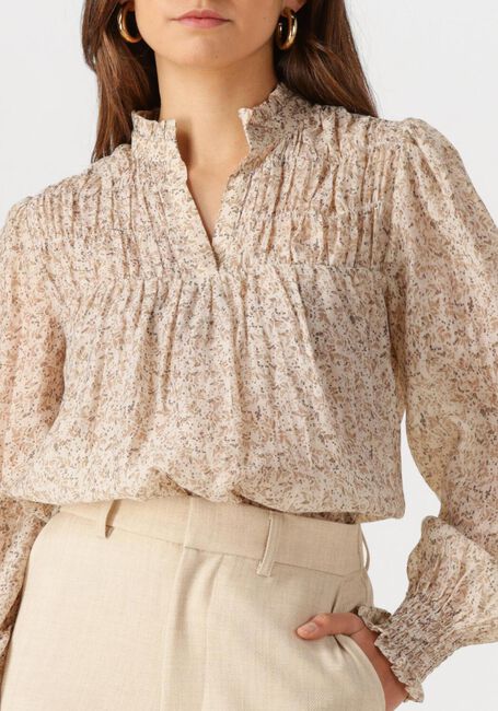 Ecru NEO NOIR  SELFINA GRAPHIC FLOWER BLOUSE - large