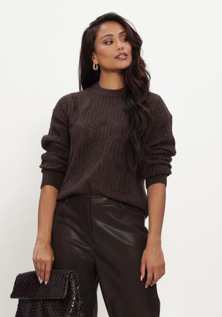 OBJECT Pull OBJARONA L/S RE KNIT PULLOVER en marron - large