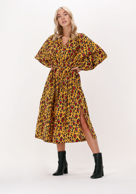 Gele SISSEL EDELBO Midi jurk LARA SHORT DRESS - large