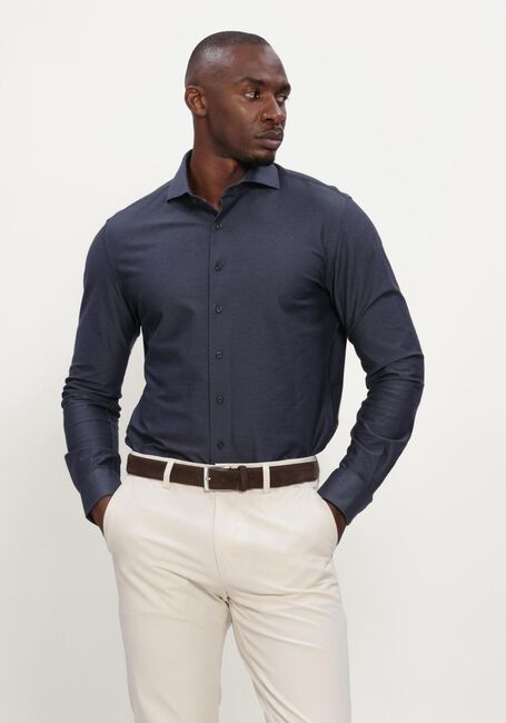 Donkerblauwe PROFUOMO Casual overhemd SHIRT X-CUTAWAY JAPANESE KNITTED - large