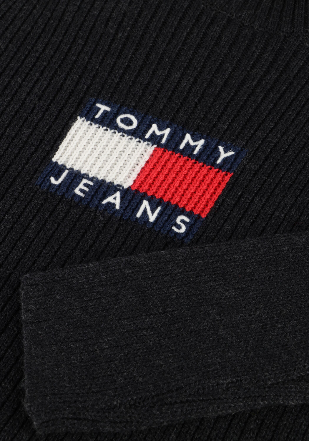 Zwarte TOMMY JEANS Coltrui TJW MELANGE TRTLNCK FLAG SWEATER - large