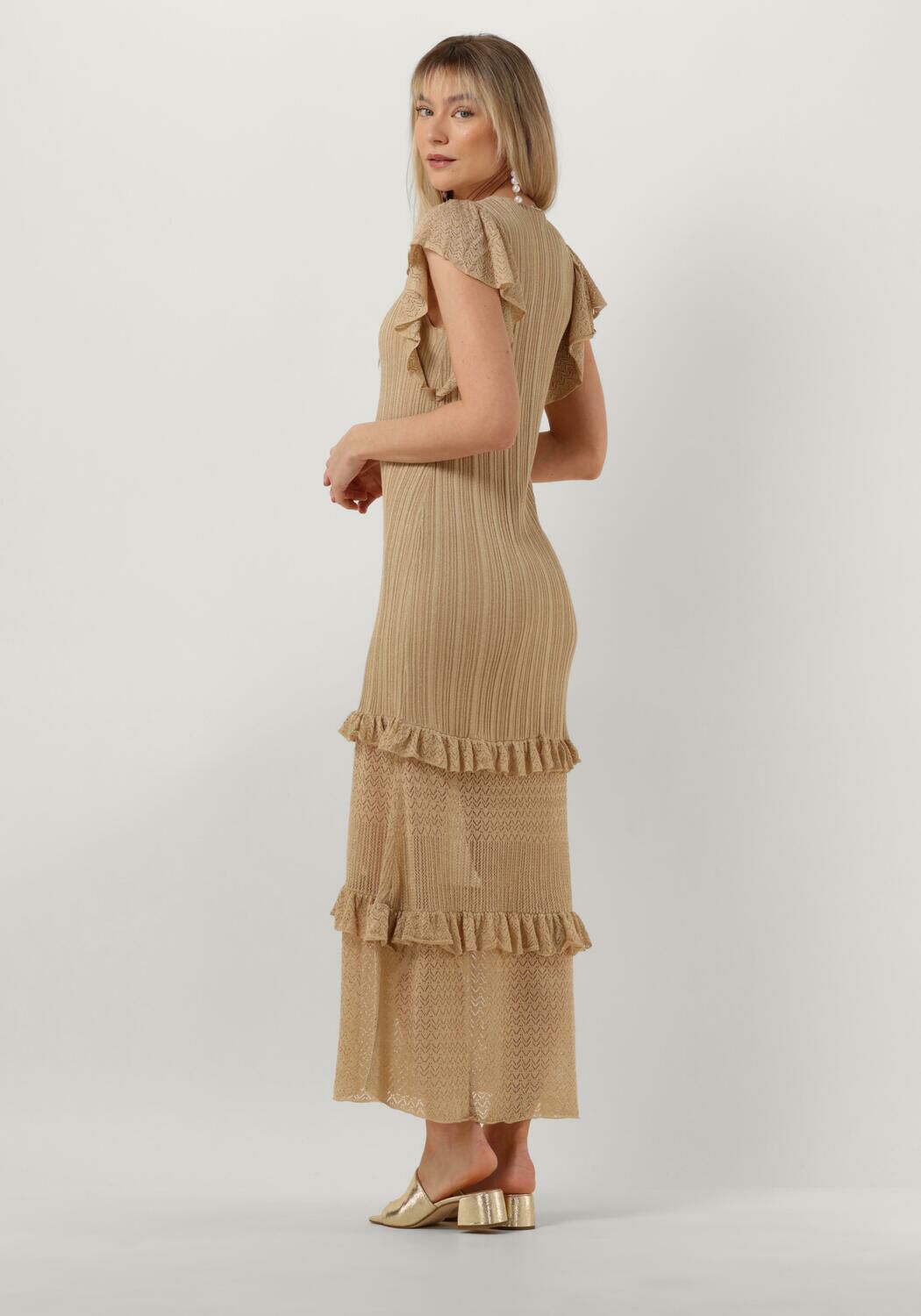 Gouden LIU JO Maxi jurk ROMANTIC PARTY LUX DRESS Omoda