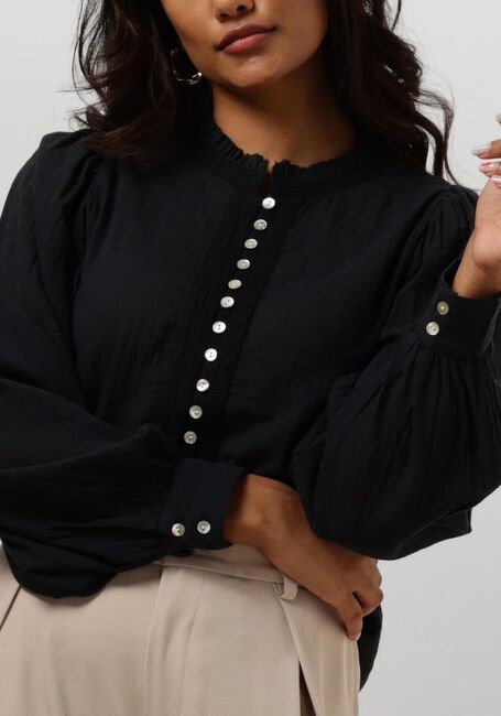 Zwarte RUBY TUESDAY  IREM BLOUSE WITH SMALL PLEATS + BUTTONS PLACKET - large