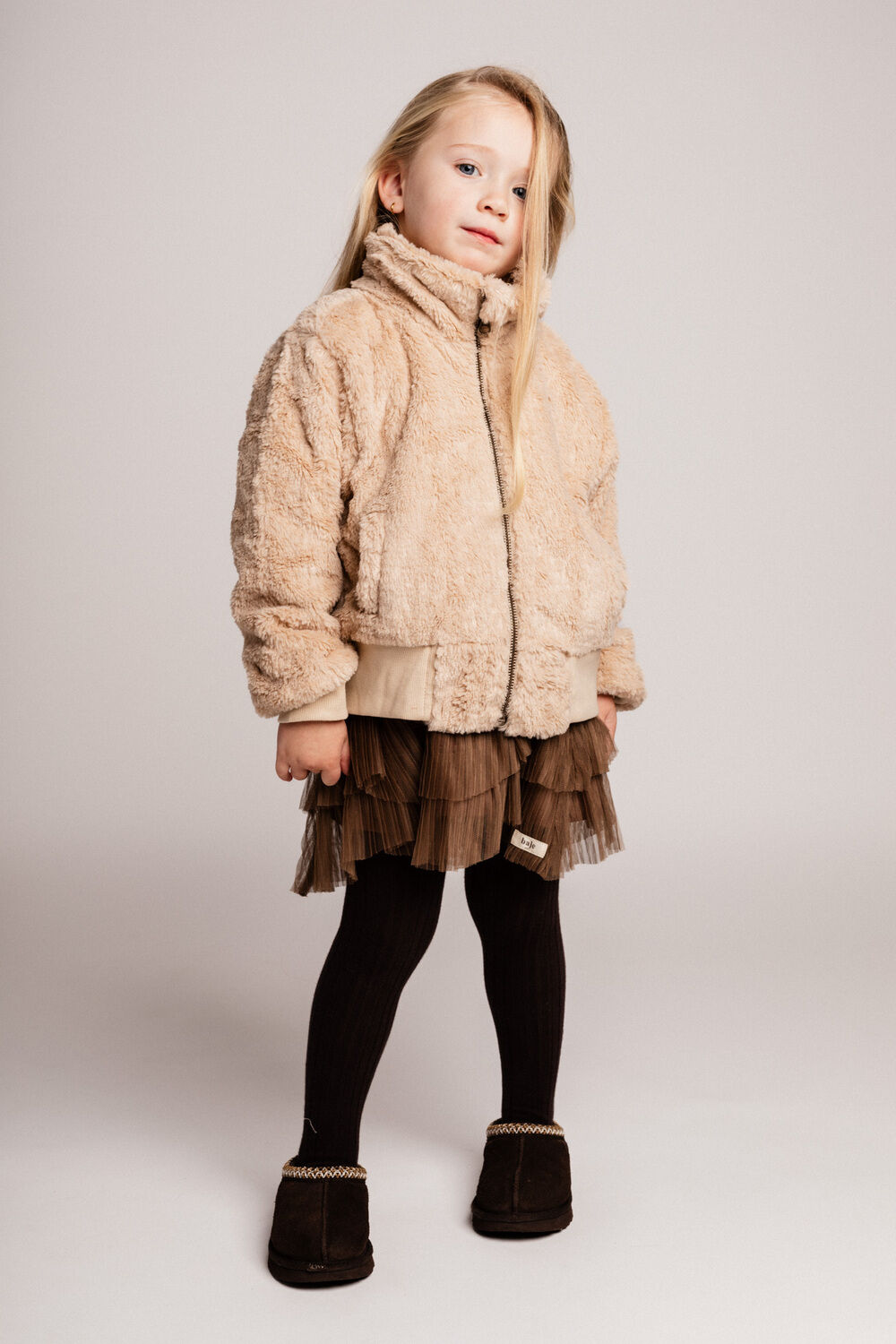 BAJE STUDIO Manteau Teddy NIDAU en beige - large