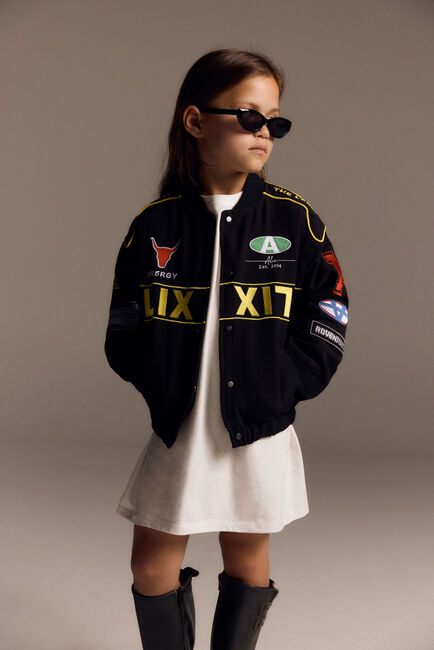 ALIX MINI Jack WOVEN MOTOR ARTWORK JACKET en noir - large