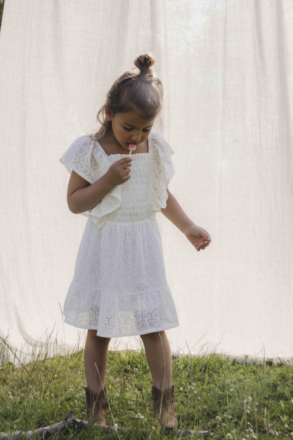 LOOXS Little Mini robe 2512-7804 en blanc - large