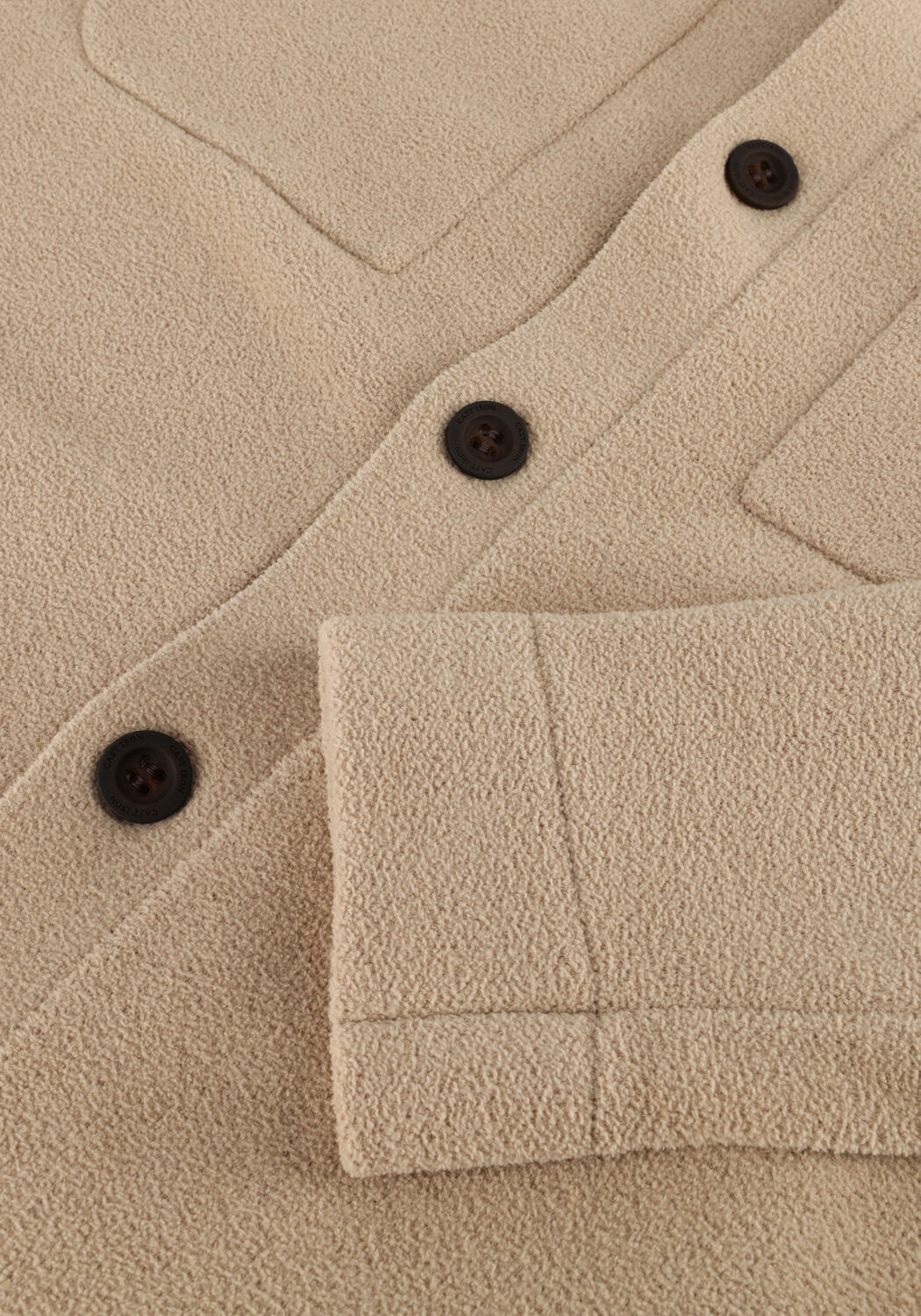 Beige CAST IRON Vest BUTTON JACKET SOFT BLEND - large