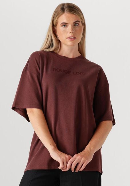 ROUGE EDIT T-shirt ROUSOPHIAS SS O-NECK TEE en marron - large