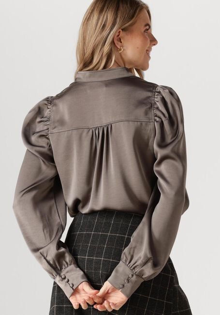 Grijze NEO NOIR  ROSSLYN HEAVY SATEEN BLOUSE - large
