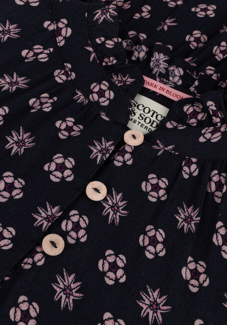 SCOTCH & SODA Robe midi LONG SLEEVED ALL OVER PRINTED CRINKLE Bleu foncé - large