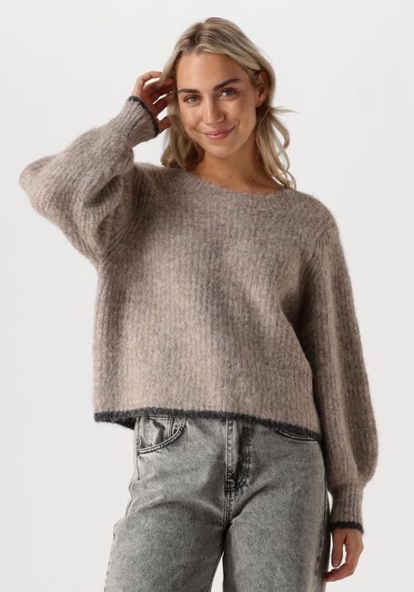 CO'COUTURE Pull CORALIECC BOW LS RIB KNIT en gris - large