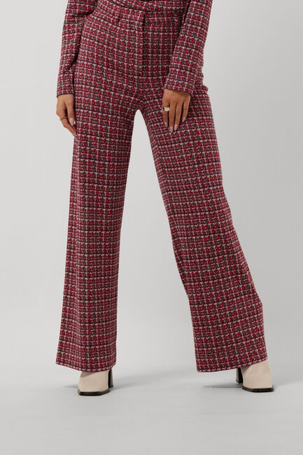 VANILIA Pantalon TARTAN TWEED TUBE en rouge - large