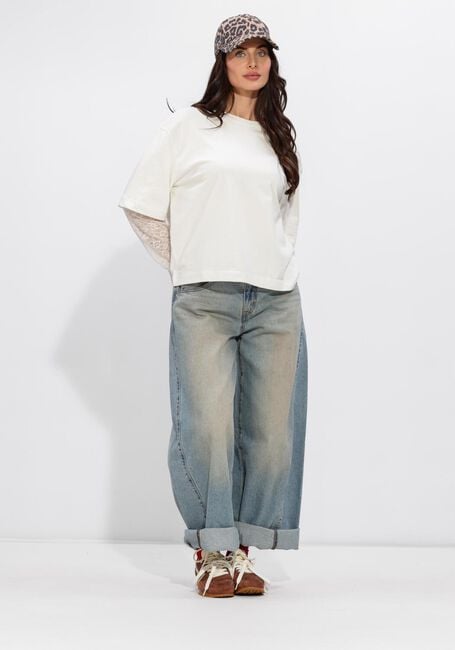 Witte CATWALK JUNKIE Truien/vesten LOOSE FIT TSHIRT WITH LACE SLEEVES - large