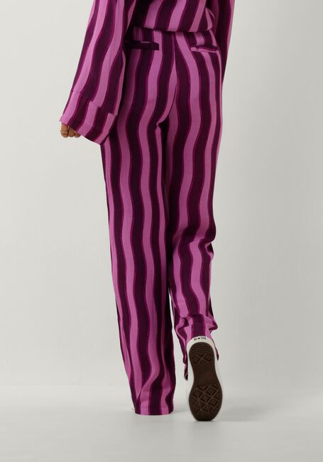 COLOURFUL REBEL Pantalon large MELODY STRIPES STRAIGHT PANTS en violet - large