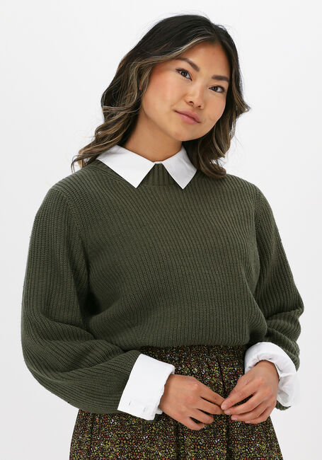 Groene SELECTED WOMEN Trui SLFLESLIE LS KNIT O-NECK B - large